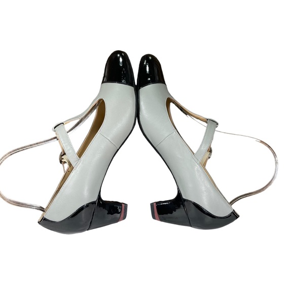 Oh! Healthy Heels Gray patent Leather Black mary Jane heels womens Shoes Size 8 - Picture 9 of 15